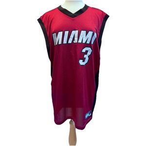 VTG Rare Dwayne Wade Miami‎ Heat Jersey Size L NBA Brand